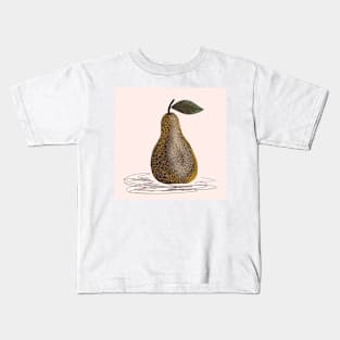 Study of still life pear and leaf in digital shading Kids T-Shirt